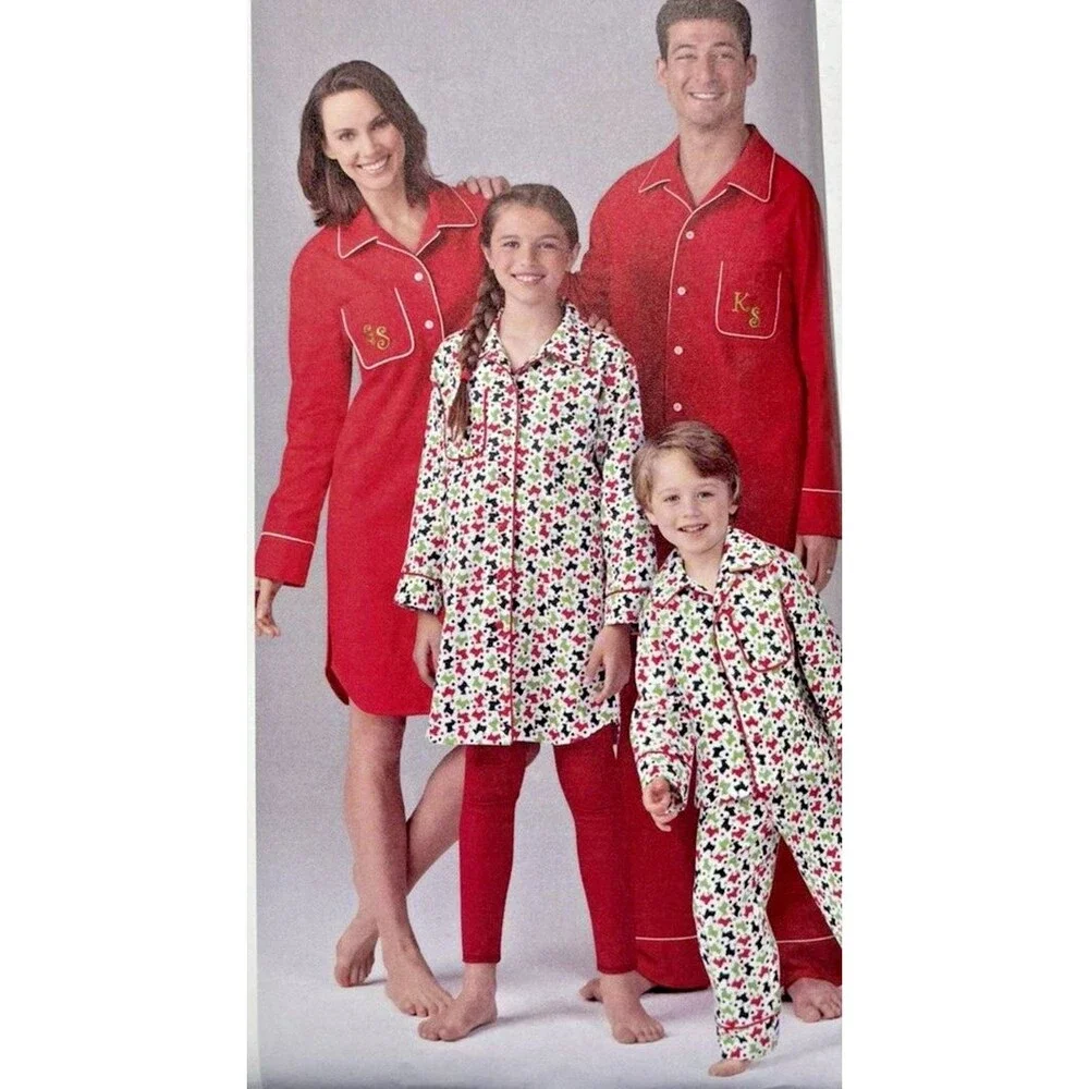 Simplicity Pajamas Pattern 1504 Size XS-XL Children, Adults preowned